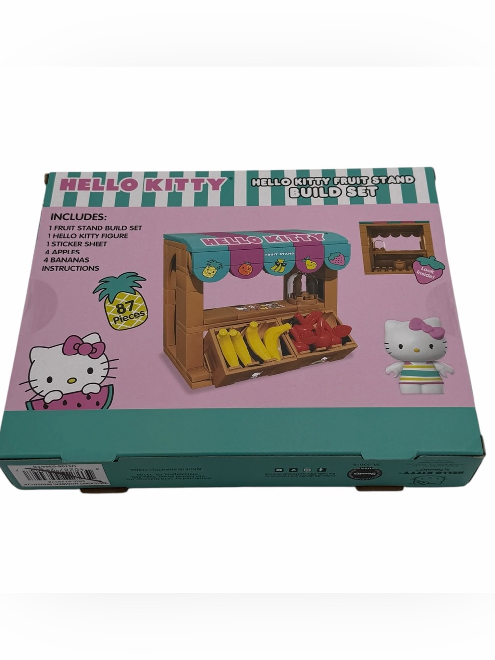 Hello Kitty Fruit Stand Build Set 87 Pieces Sanrio Block Toy w/ Figure NEW